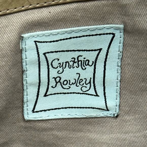 CYNTHIA ROWLEY Cream Tan Large Leather Shoulder Hobo Bag with Beautiful … - Picture 10 of 10